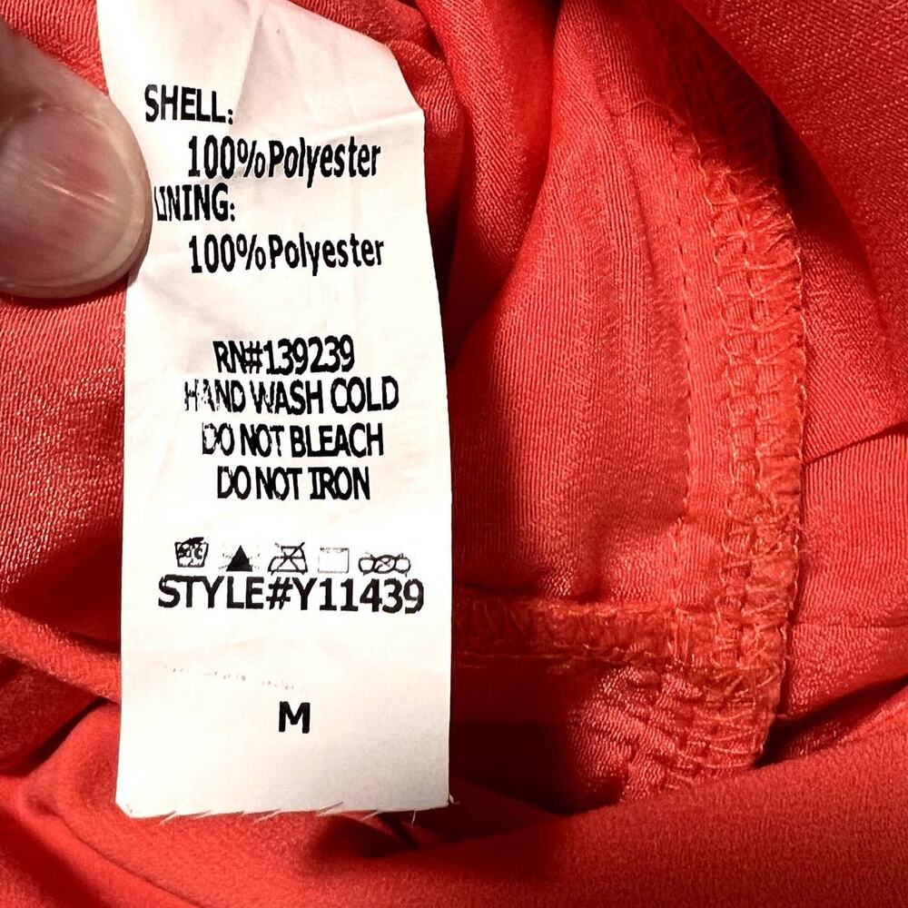 Mustard Seed V-Neck Ruffle Halter Neck Coral Romper Size Medium NWT - Picture 9 of 11
